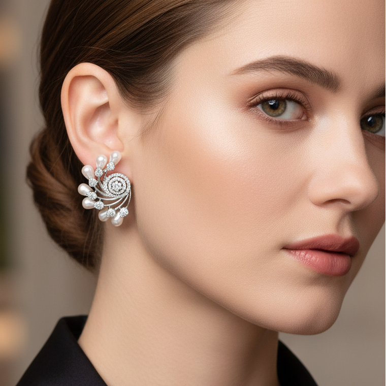 White Shopia Studs