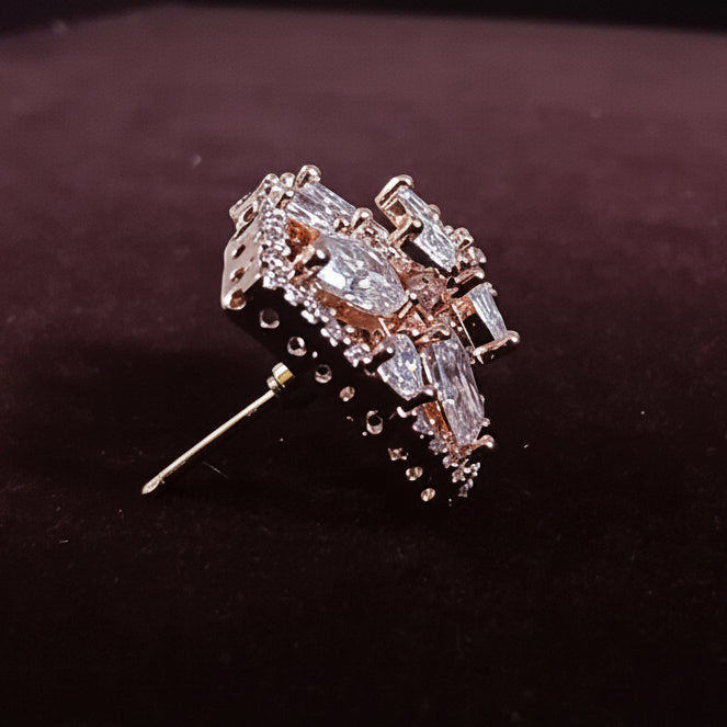 Rose Gold Leaf AD Stud