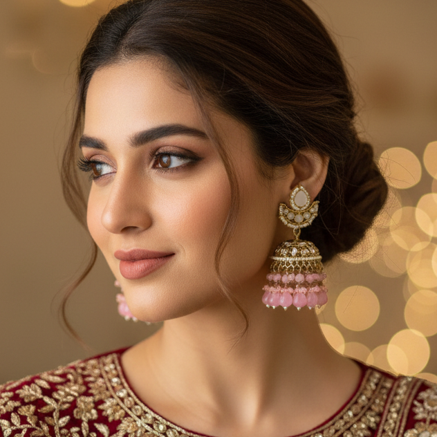 Pink Nayan Jhumkas