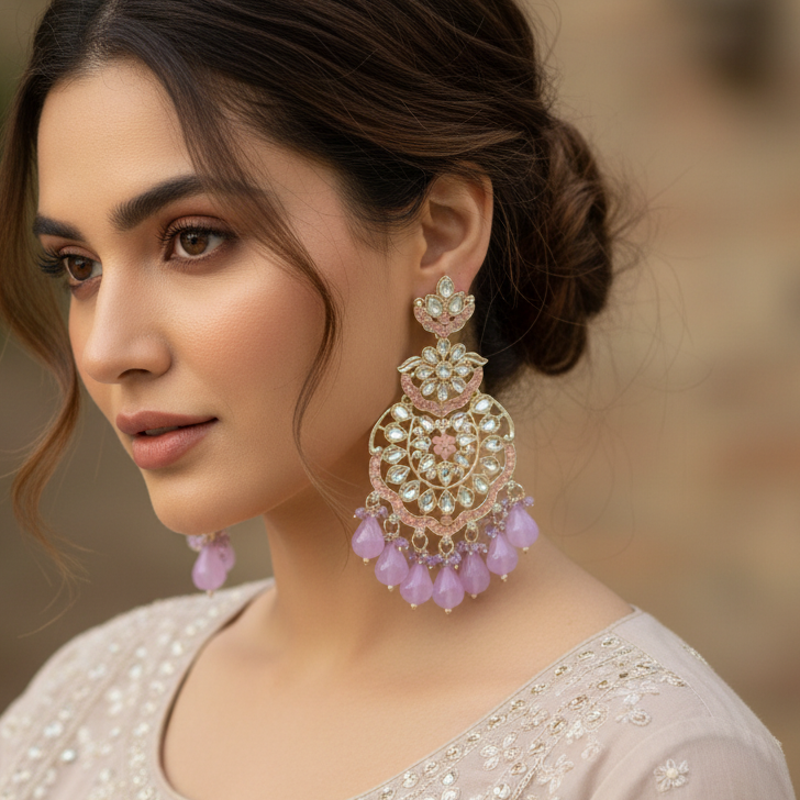 Lavender Rekha Chandbali
