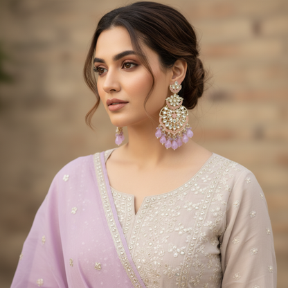 Lavender Rekha Chandbali