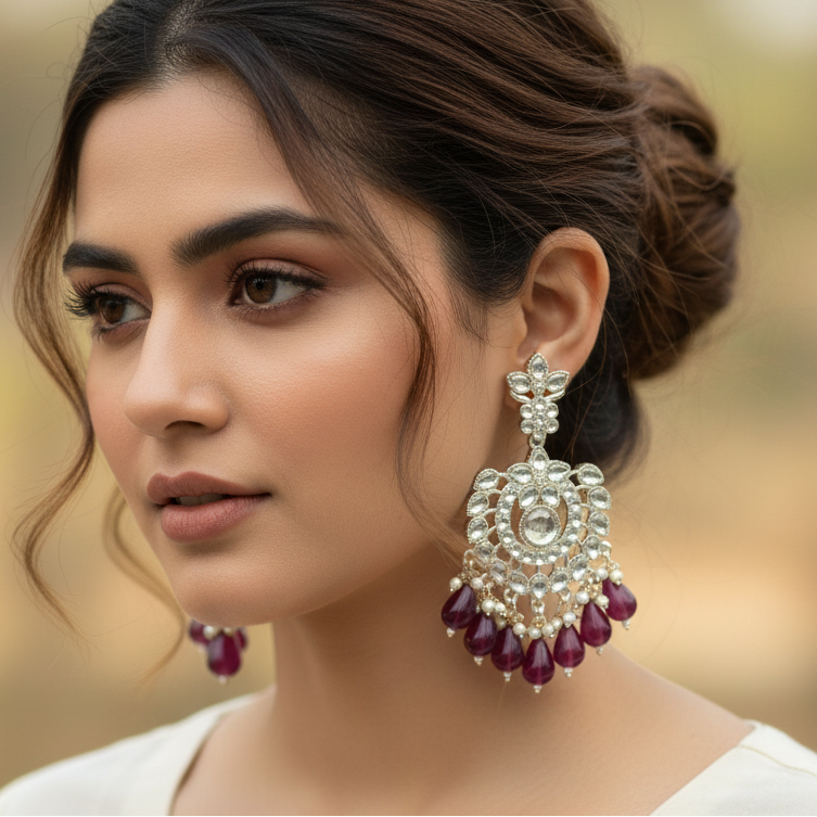 Wine Jasmine Chandbalis
