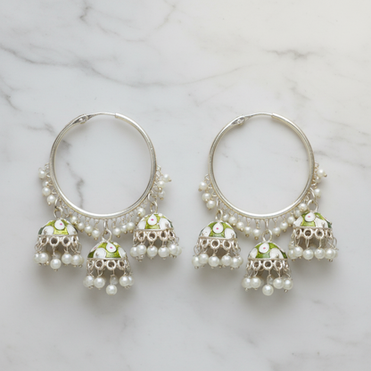 Green Hiral Jhumki Bali