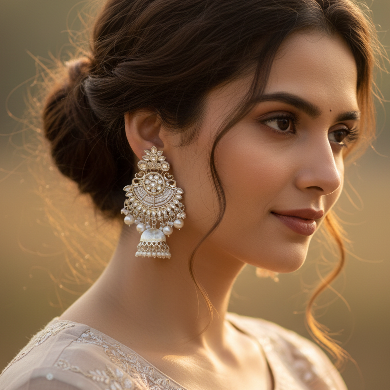 White Reshma Chandbalis