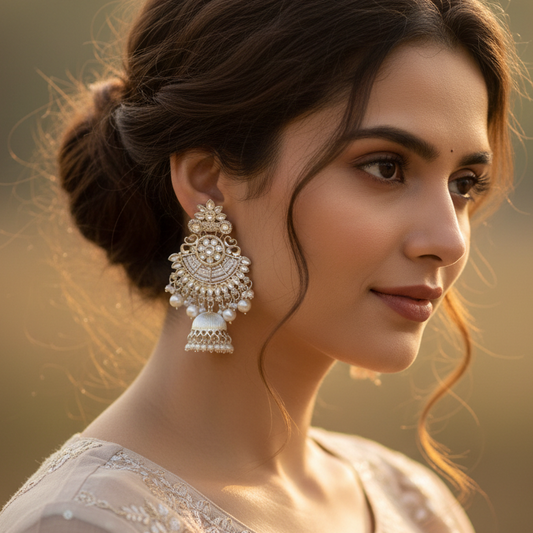White Reshma Chandbalis