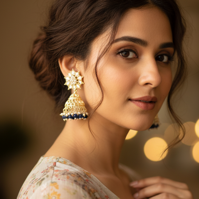 Navy Blue Jaya Jhumki