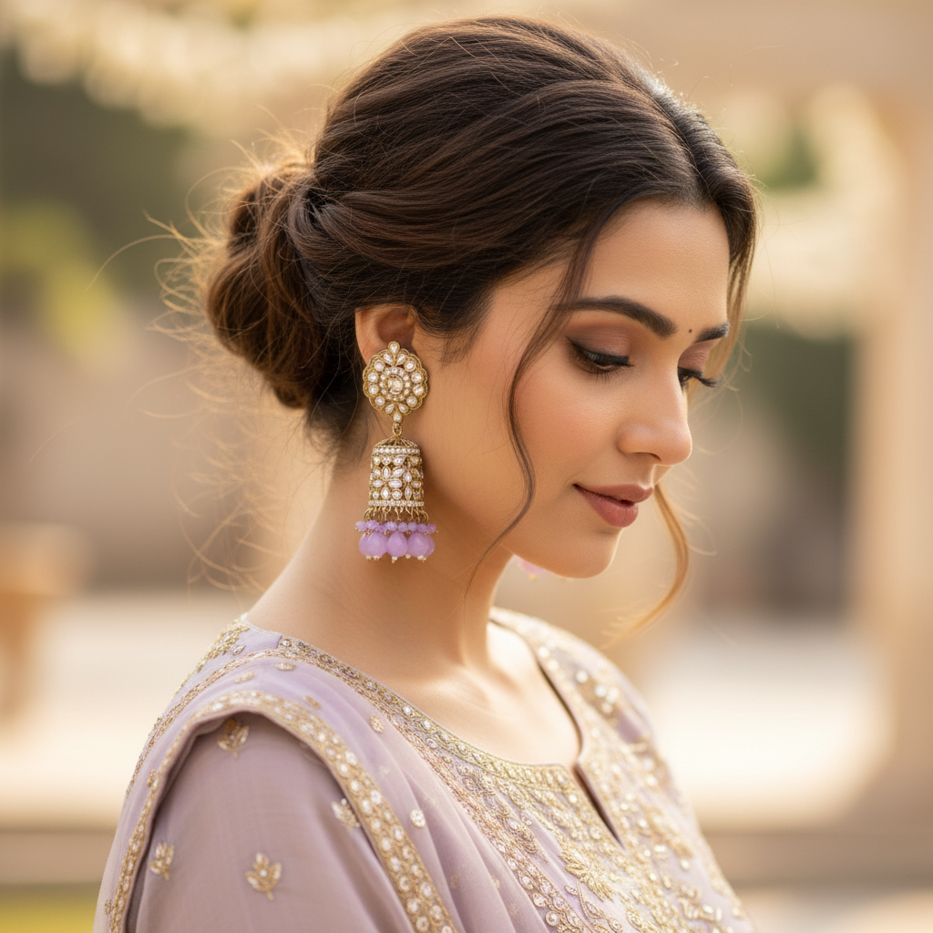 Lavender Neha Jhumka