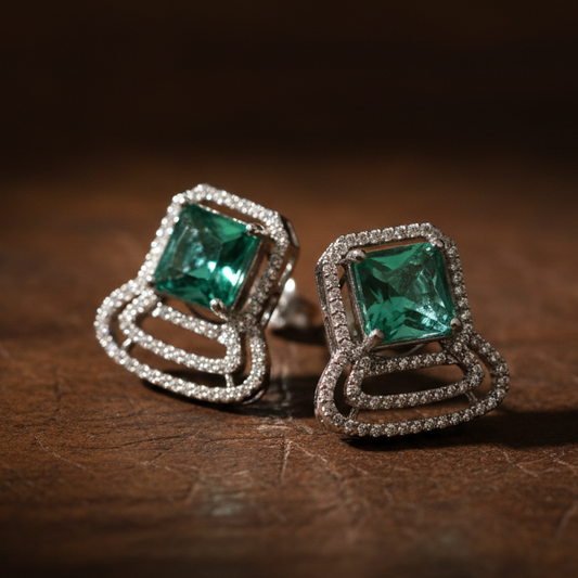 Emarald Green Nova Studs
