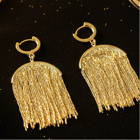 Gold Tassel Earrings