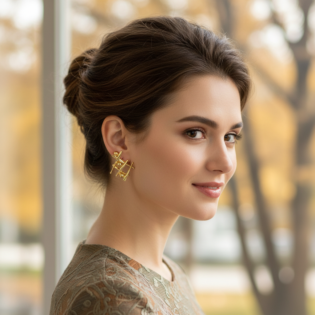 Gold Zigzag Earrings