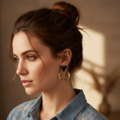 Gold Black Shay Earrings