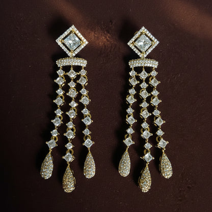 Mehendi Long Teardrop AD Earrings