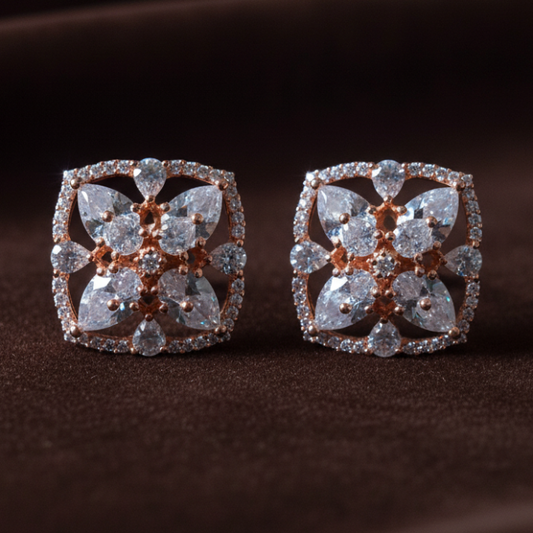 Rose Gold Leaf AD Stud