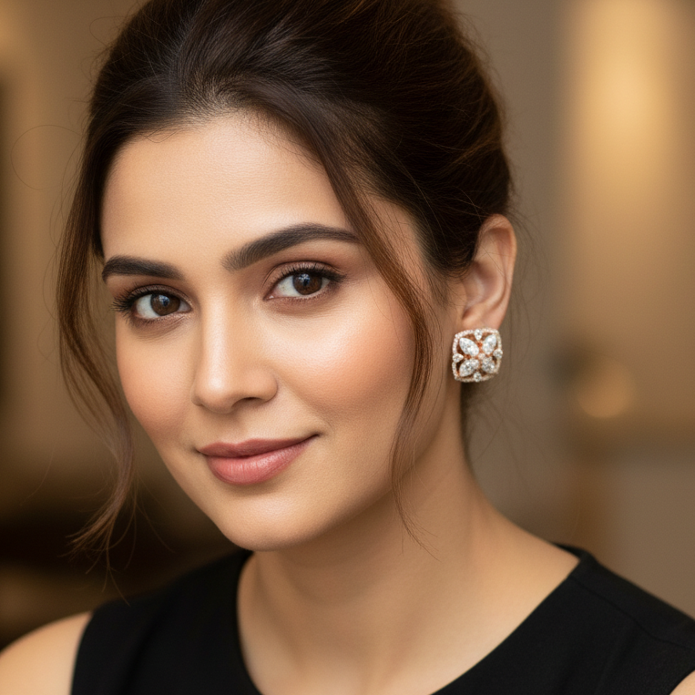 Rose Gold Leaf AD Stud