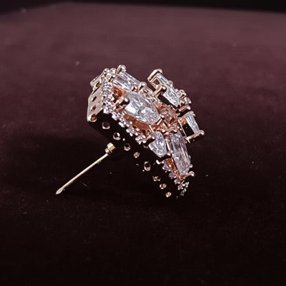 Rose Gold Leaf AD Stud