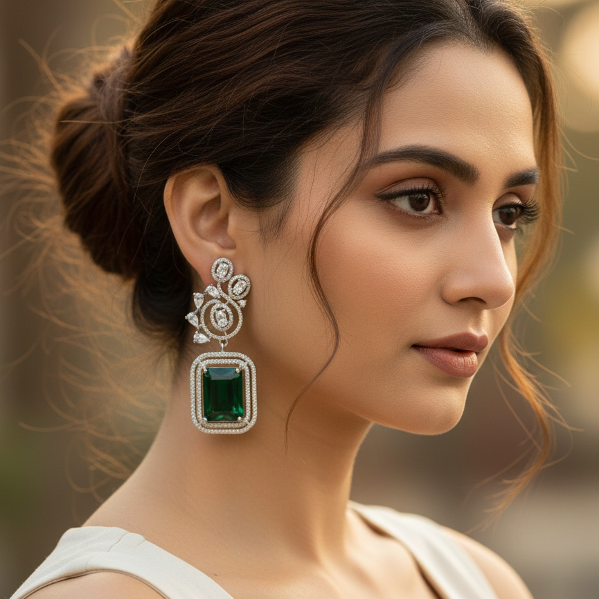 Emerald Green Elsie Earrings