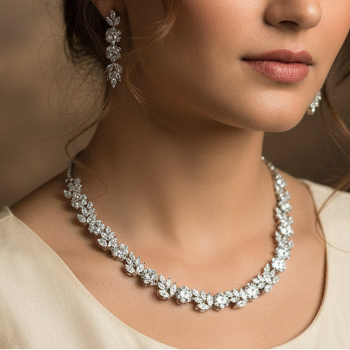 White Neve Necklace Set