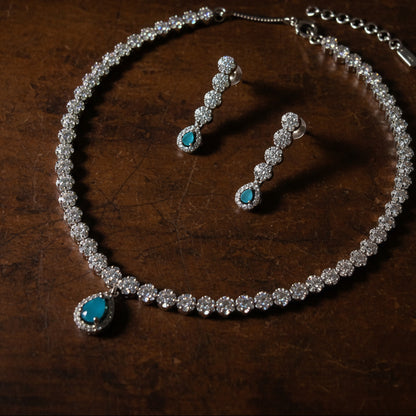 Blue Lotus Necklace Set