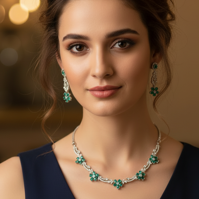 Green Ivy Necklace Set