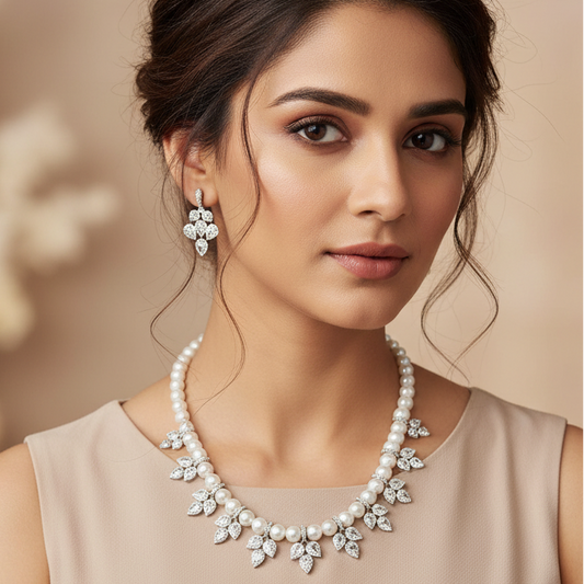 White Stella Necklace Set