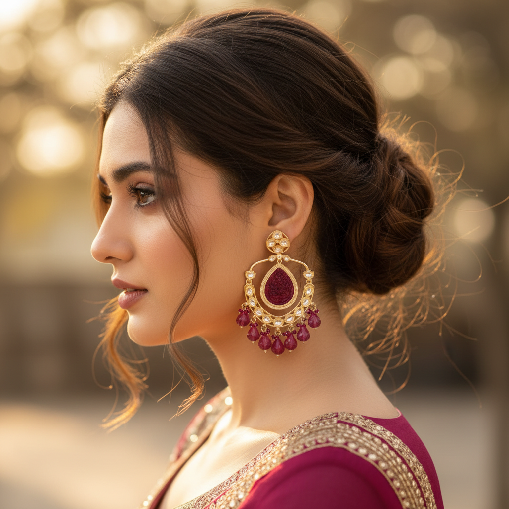 Wine Reet Earrings