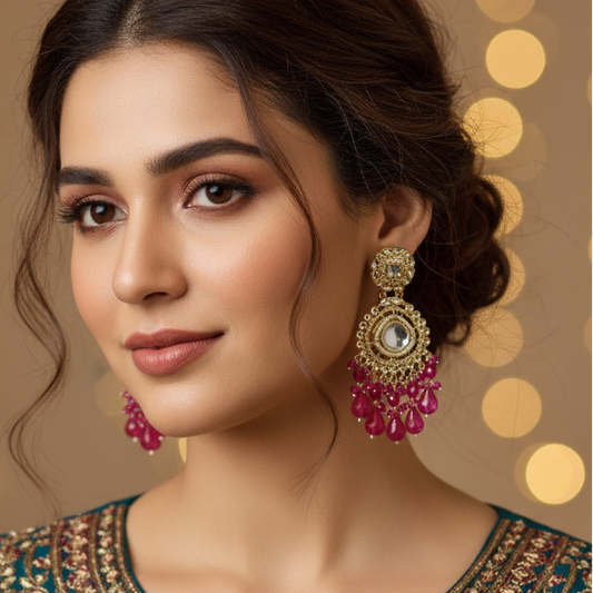 Pink Kashwi Chandbalis