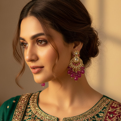 Wine Gargi Earrings