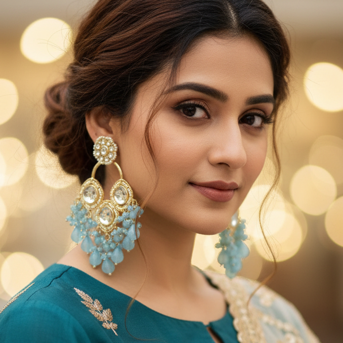 Blue Sanvi Chandbali