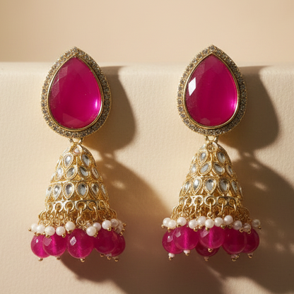 Pink Jiya Jhumkis