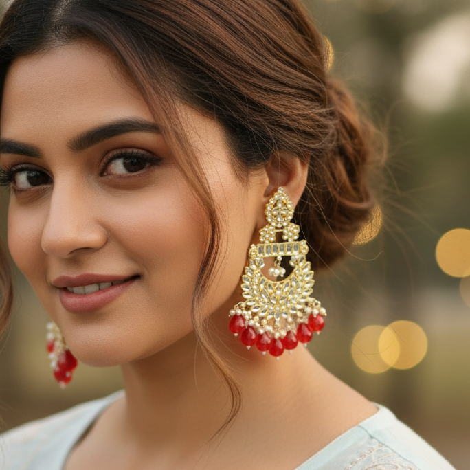 Red Rashmi Chandbali